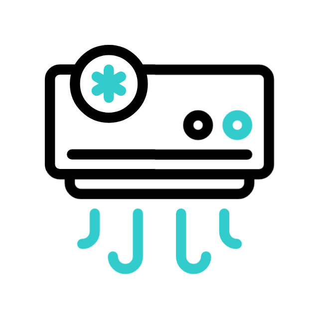 مخطط توزيع التكييف (HVAC) يوضح مسارات الدكتات الانسيابية وأماكن مخارج الهواء لضمان تبريد متوازن لكامل الفراغ HVAC layout plan showing streamlined duct routing and air diffuser placement ensuring balanced cooling coverage for the entire space