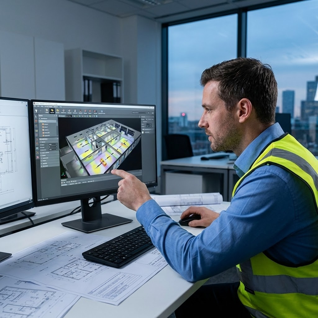 تصميم داخلي يظهر توزيع إضاءة جمالي ومدروس يعكس الديكور، مع رمزية للأنظمة الذكية المخفية والتأسيس الآمن Interior design featuring aesthetic, calculated lighting distribution enhancing decor, symbolizing hidden smart systems and safe infrastructure